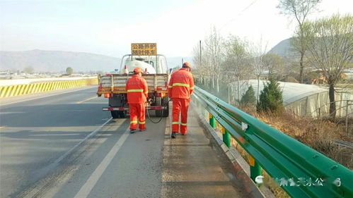 武山公路段 清洗交安設施 美化路域環境