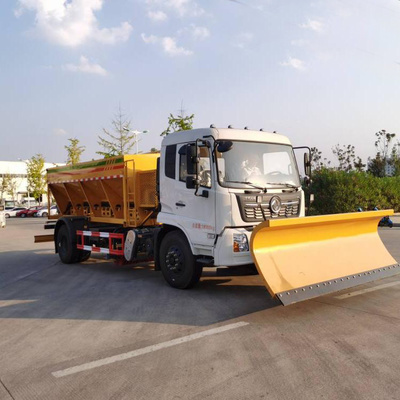 新款國六推雪車 8-10方撒鹽融雪撒布車
