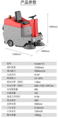 純電動工廠物業(yè)保潔道路清掃車 凱迪斯掃地機S1