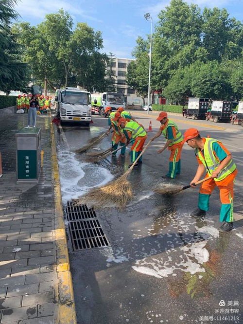 區城管局組織道路清掃保潔 互看互學互比 觀摩活動