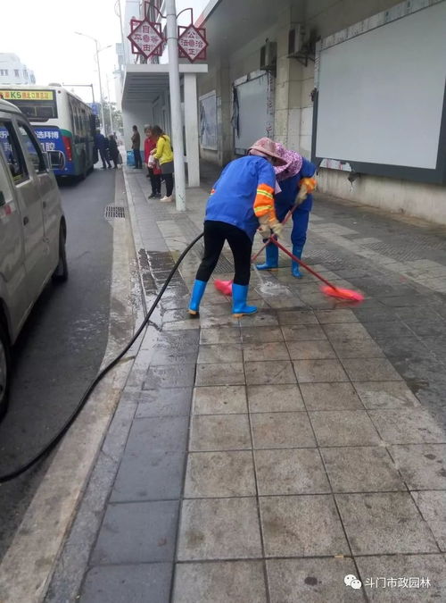 家門口又要變美啦 斗門環衛人為街道做 spa